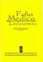Folia Medica Lodziensia t. 39 z. 1/2012 - Praca zbiorowa