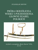 Próba określenia wieku i pochodzenia głowni szabel polskich - Stanisław Meyer