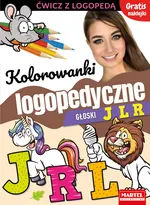Kolorowanki logopedyczne Głoski J L R z naklejkami - Magdalena Małecka