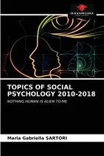 TOPICS OF SOCIAL PSYCHOLOGY 2010-2018 - Maria Gabriella SARTORI