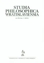 Studia Philosophica Wwratislaviensia 1/2014