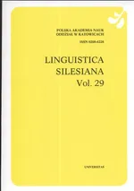 Linguistica Silesiana vol 29