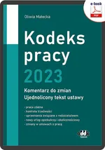 Kodeks pracy 2023 – komentarz do zmian – ujednolicony tekst ustawy (e-book) - Oliwia Małecka