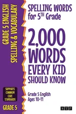 Spelling Words for 5th Grade - Books STP