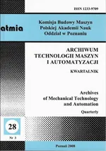 Archiwum Technologii Maszyn i Automatyzacji 28/3 - Praca zbiorowa