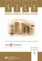 „Silesian Journal of Legal Studies”. Vol. 8 - 03 The Protection of Adults in Private International Law