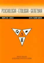 Psychologia Etologia Genetyka Tom 25