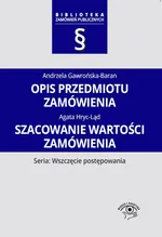 Opis przedmiotu zamówienia Szacowanie wartości zamówienia - Andrzela Gawrońska-Baran