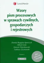 Wzory pism procesowych w sprawach cywilnych, gospodarczych i rejestrowych z płytą CD - Dorota Bugajna-Sporczyk