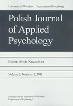 Polish Journal of Applied Psychology vol 9 nr 2 2011 - Outlet - Alicja Kuczyńska
