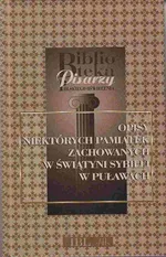 Opisy niektórych pamiątek zachowanych w Świątyni Sybilli w Puławach - Hoffmanowa Klementyna z Tańskich