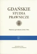 Gdańskie Studia Prawnicze Przegląd orzecznictwa 1/15