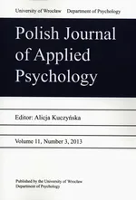 Polish Journal of Applied Psychology Volume 11 Number 32 2013 - Alicja Kuczyńska