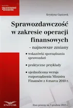 Sprawozdawczość w zakresie operacji finansowych - Krystyna Gąsiorek