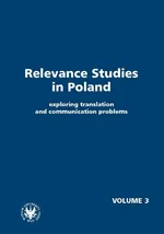 Relevance Studies in Poland volume 3 Exploring translation and communication problems - Outlet