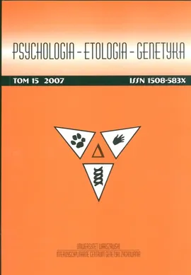 Psychologia etologia genetyka Tom 15/2007