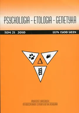 Psychologia Etologia Genetyka Tom 21 2010