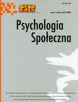 Psychologia społeczna  3/2009 Tom 4