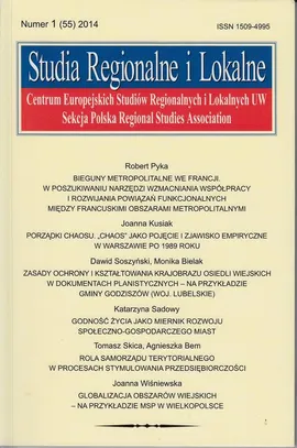 Studia Regionalne i Lokalne nr 1(55)/2014 - Recenzje: Mariusz Chudak: Janusz Słodczyk, 2012, Historia planowania i budowy miast - Grzegorz Gorzelak