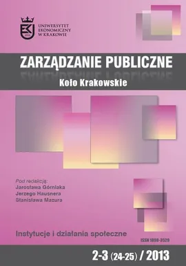 Zarządzanie Publiczne nr 2-3(24-25)/2013 - Stanisław Mazur: Zmiana instytucjonalna - Stanisław Mazur