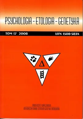 Psychologia-Etologia-Genetyka nr 17/2008