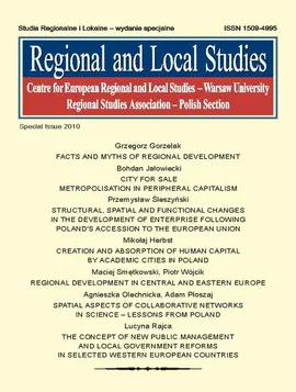 Regional and Local Studies, special issue 2010