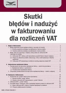Skutki błędów i nadużyć w fakturowaniu dla rozliczeń VAT - Aneta Szwęch