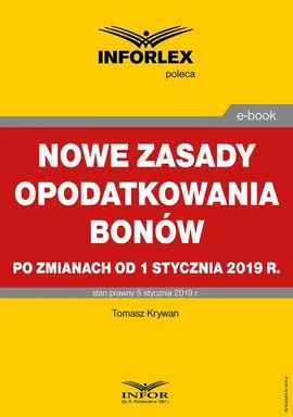 Nowe zasady opodatkowania bonów po zmianach od 1 stycznia 2019 r. - Tomasz Krywan