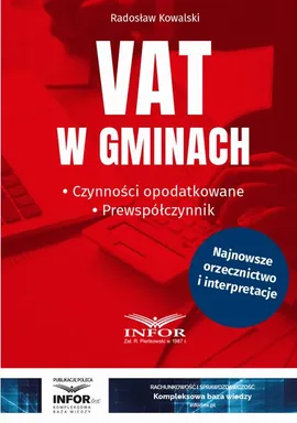 VAT w gminach. Czynności opodatkowane.Prewspółczynnik - Radosław Kowalski