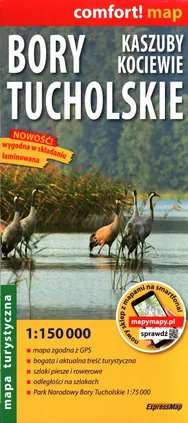 Bory Tucholskie Kaszuby Kociewie mapa turystyczna 1:150 000