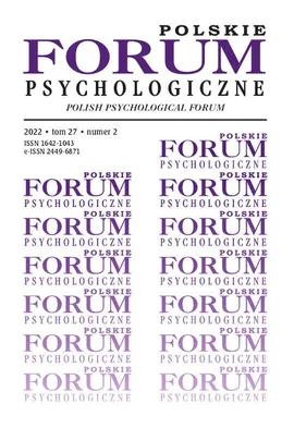 Polskie Forum Psychologiczne tom 27 numer 2