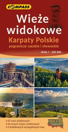 Wieże widokowe Karpaty Polskie pogranicze czeskie i słowacke 1:350 000