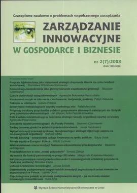 Zarządzanie innowacyjne w gospodarce i biznesie nr2/2008
