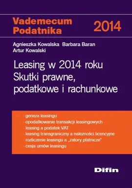 Leasing w 2014 roku - Barbara Baran, Agnieszka Kowalska, Artur Kowalski