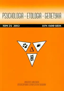 Psychologia Etologia Genetyka Tom 25