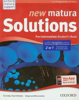 New Matura Solutions Pre-Intermiate Student's Book - Davies Paul A., Tim Falla, Małgorzata Wieruszewska