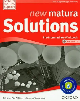 New Matura Solutions Pre-Intermediate Workbook z płytą CD - Outlet - Paul Davies, Tim Falla, Małgorzata Wieruszewska