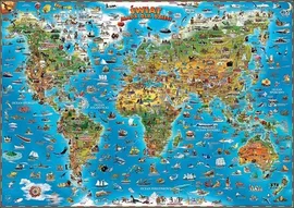 Świat mapa dla dzieci Tuba