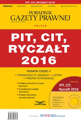 PIT,CIT, ryczałt 2016 - Outlet