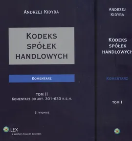 Kodeks spółek handlowych  Komentarz Tom 1 - 2 - Andrzej Kidyba