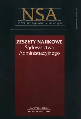 Zeszyty Naukowe Sądownictwa Administracyjnego 5/2012