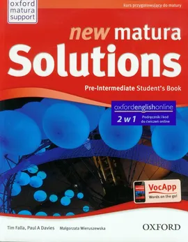 New Matura Solutions Pre-Intermediate Student's Book 2w1 + Get ready for Matura 2015 - Falla Tim Davies, Paul A. Wieru