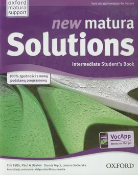 New Matura Solutions Intermediate Student's Book Kurs przygotowujący do matury - Outlet - Paul Davies, Tim Falla
