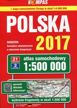 Polska 2017 Atlas samochodowy 1:500 000