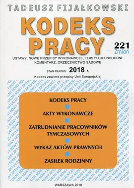 Kodeks Pracy 2018 - Tadeusz Fijałkowski
