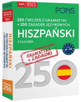 250 ćwiczeń z gramatyki Hiszpański + 250 zagadek